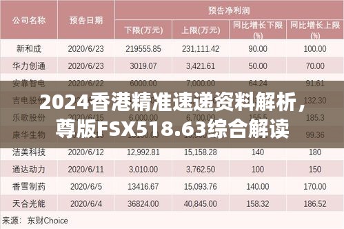 2024香港精準(zhǔn)速遞資料解析，尊版FSX518.63綜合解讀