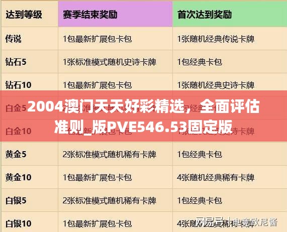 2004澳門(mén)天天好彩精選，全面評(píng)估準(zhǔn)則_版PVE546.53固定版