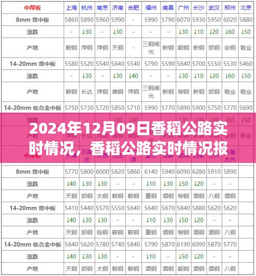 香稻公路實時情況報告，交通概覽（2024年12月09日）