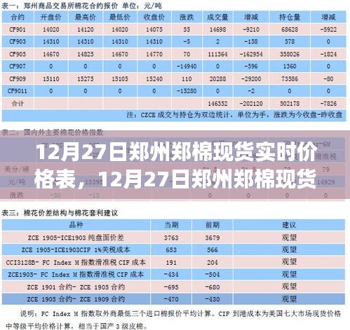 12月27日鄭州鄭棉現(xiàn)貨實時價格表，全面解析與市場洞察