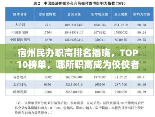 宿州民辦職高排名揭曉，TOP10榜單，哪所職高成為佼佼者？