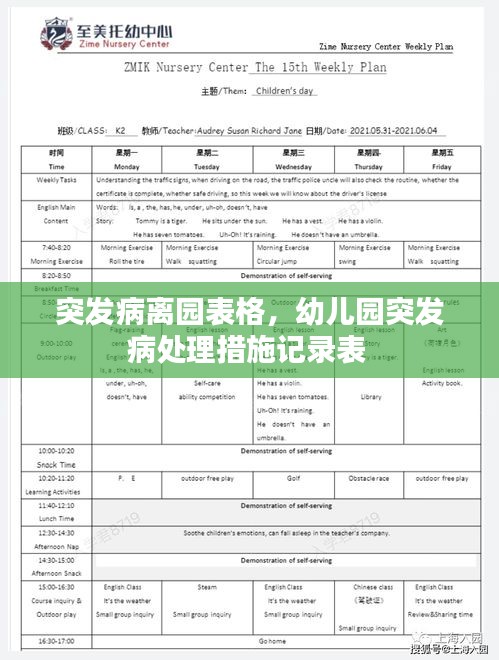 突發(fā)病離園表格，幼兒園突發(fā)病處理措施記錄表 