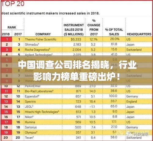 中國調查公司排名揭曉，行業(yè)影響力榜單重磅出爐！