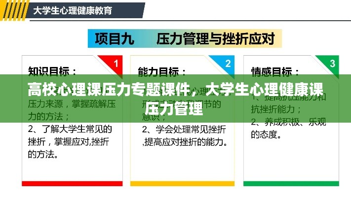 高校心理課壓力專題課件，大學(xué)生心理健康課壓力管理 