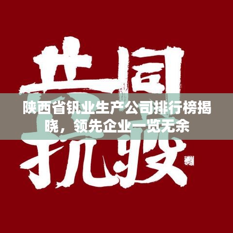 陜西省釩業(yè)生產(chǎn)公司排行榜揭曉，領(lǐng)先企業(yè)一覽無余