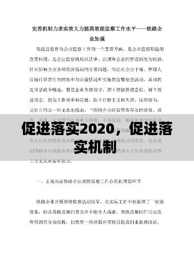 促進落實2020，促進落實機制 